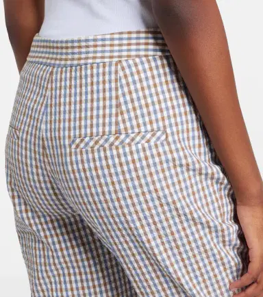Veronica Beard Gingham cotton seersucker cropped slim pants | Thumbnail 5 Veronica Beard Gingham cotton seersucker cropped slim pants | Thumbnail 5