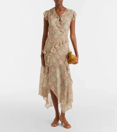 Veronica Beard Avenel printed ruffled silk midi dress | Thumbnail 2