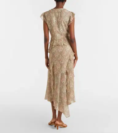 Veronica Beard Avenel printed ruffled silk midi dress | Thumbnail 3