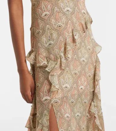 Veronica Beard Avenel printed ruffled silk midi dress | Thumbnail 4