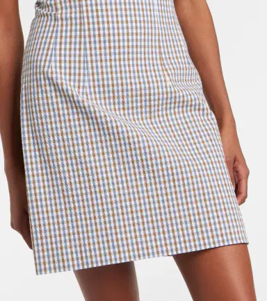 Veronica Beard Gingham cotton seersucker minidress | Thumbnail 3