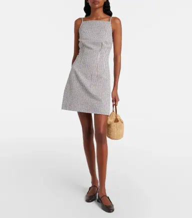 Veronica Beard Gingham cotton seersucker minidress | Thumbnail 5
