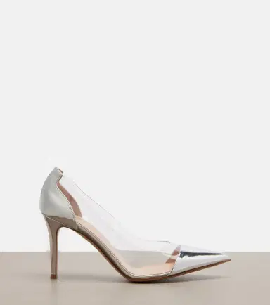 Gianvito Rossi Plexi mirrored leather and TPU pumps | Thumbnail 3