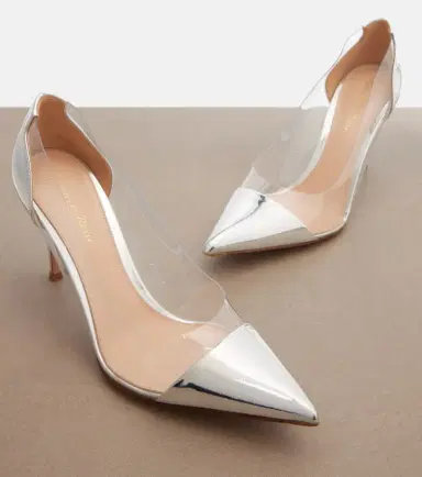 Gianvito Rossi Plexi mirrored leather and TPU pumps | Thumbnail 4
