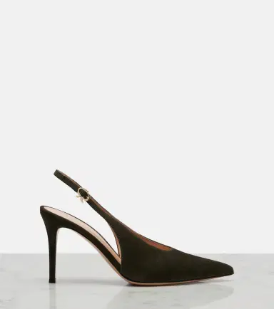 Gianvito Rossi Robbie suede slingback pumps | Thumbnail 3 Gianvito Rossi Robbie suede slingback pumps | Thumbnail 3