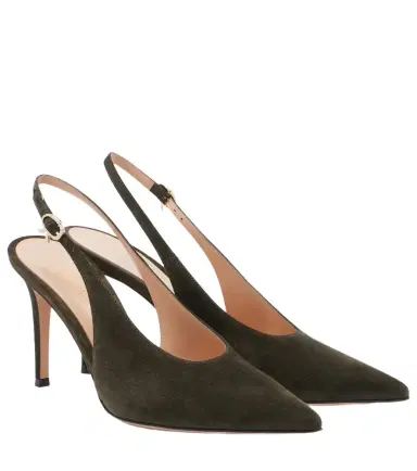 Gianvito Rossi Robbie suede slingback pumps | Thumbnail 1 Gianvito Rossi Robbie suede slingback pumps | Thumbnail 1