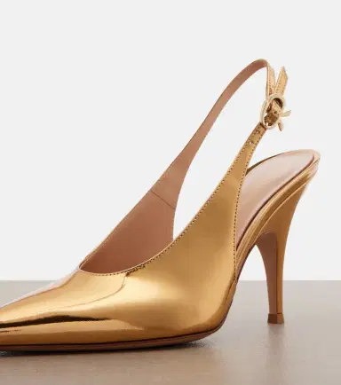 Gianvito Rossi Sofia metallic leather slingback pumps | Thumbnail 3 Gianvito Rossi Sofia metallic leather slingback pumps | Thumbnail 3