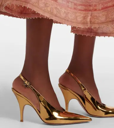 Gianvito Rossi Sofia metallic leather slingback pumps | Thumbnail 6 Gianvito Rossi Sofia metallic leather slingback pumps | Thumbnail 6