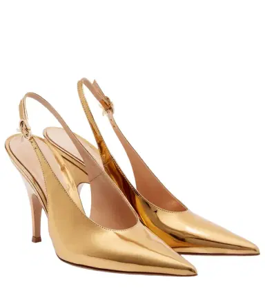 Gianvito Rossi Sofia metallic leather slingback pumps | Thumbnail 1 Gianvito Rossi Sofia metallic leather slingback pumps | Thumbnail 1