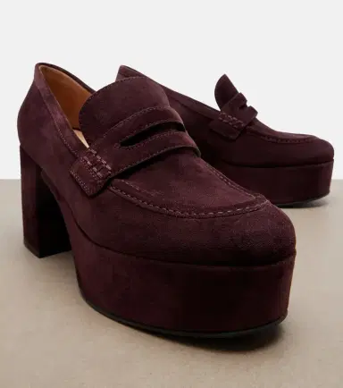 Gianvito Rossi Jenna suede platform penny loafers | Thumbnail 4 Gianvito Rossi Jenna suede platform penny loafers | Thumbnail 4