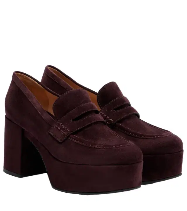 Gianvito Rossi Jenna suede platform penny loafers