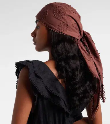 Poupette St Barth Aura embroidered cotton scarf | Thumbnail 4