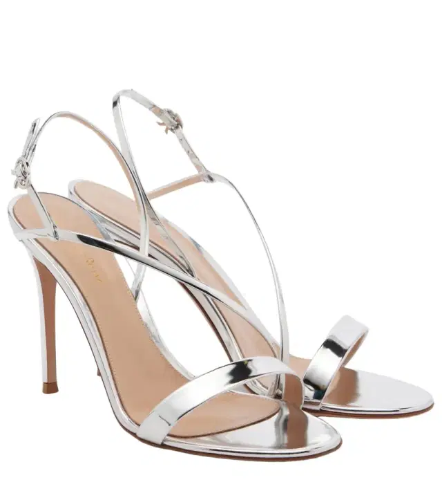 Gianvito Rossi Manhattan mirrored leather sandals
