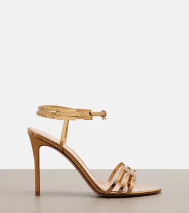 Gianvito Rossi Metallic leather slingback sandals | Thumbnail 2