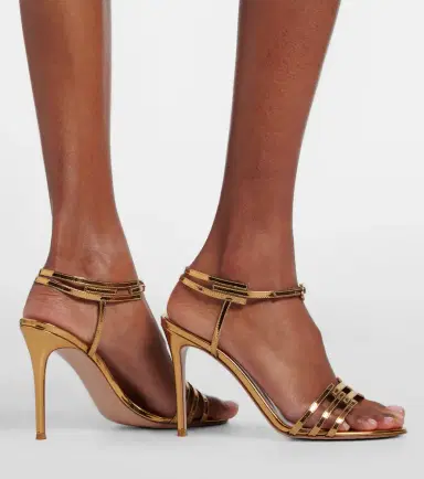 Gianvito Rossi Metallic leather slingback sandals | Thumbnail 5