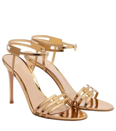 Gianvito Rossi Metallic leather slingback sandals | Thumbnail 1