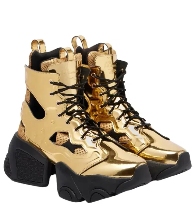 Noir Kei Ninomiya x Reebok metallic-effect cutout platform ankle boots