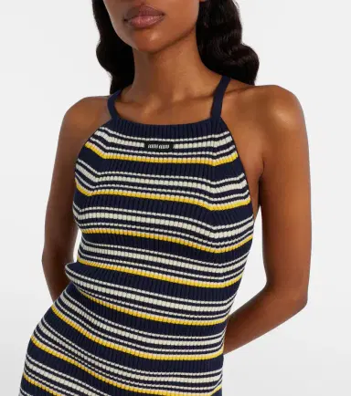 Miu Miu Striped cotton-blend minidress | Thumbnail 4