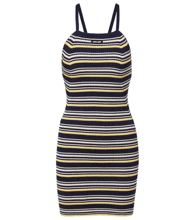 Miu Miu Striped cotton-blend minidress