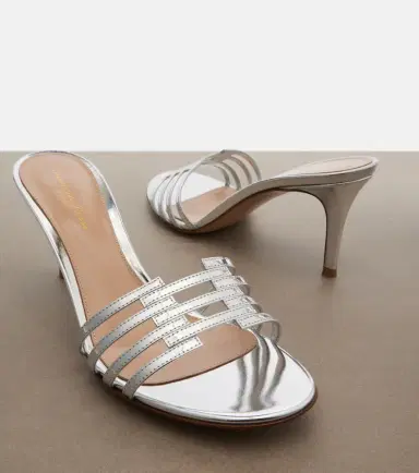 Gianvito Rossi Metallic leather mules | Thumbnail 3