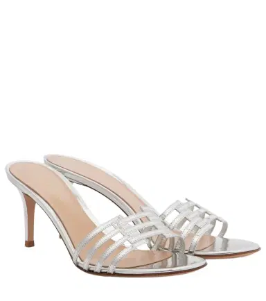 Gianvito Rossi Metallic leather mules | Thumbnail 1