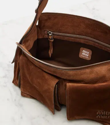 Miu Miu Utilitaire suede shoulder bag | Thumbnail 4 Miu Miu Utilitaire suede shoulder bag | Thumbnail 4
