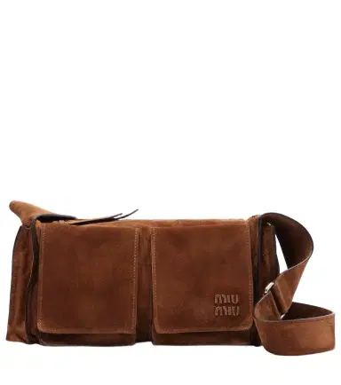 Miu Miu Utilitaire suede shoulder bag | Thumbnail 1 Miu Miu Utilitaire suede shoulder bag | Thumbnail 1