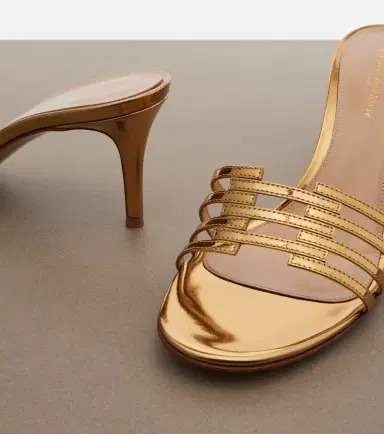 Gianvito Rossi Metallic leather mules | Thumbnail 2