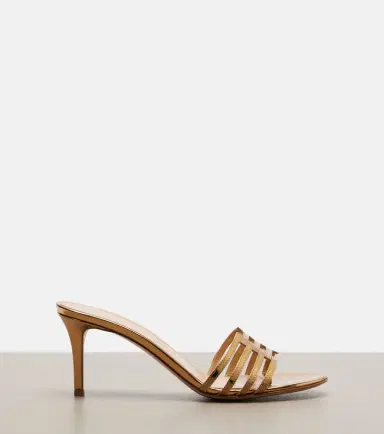 Gianvito Rossi Metallic leather mules | Thumbnail 4