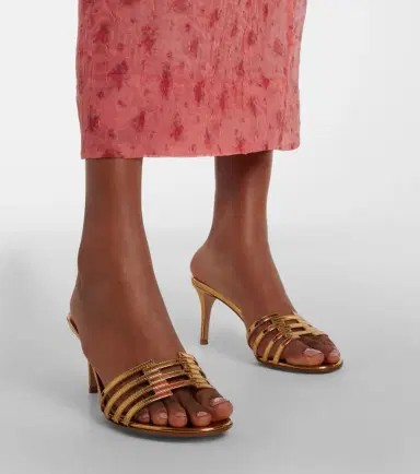 Gianvito Rossi Metallic leather mules | Thumbnail 5