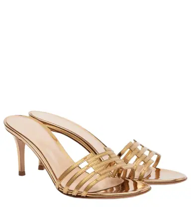 Gianvito Rossi Metallic leather mules | Thumbnail 1