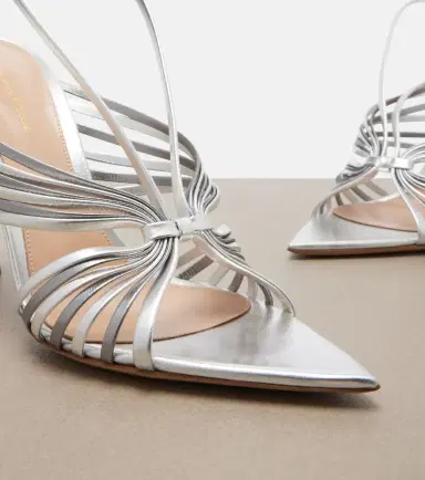Gianvito Rossi Metallic leather slingback sandals | Thumbnail 3