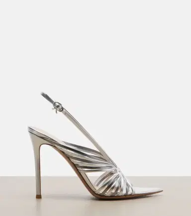 Gianvito Rossi Metallic leather slingback sandals | Thumbnail 4