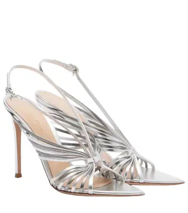 Gianvito Rossi Metallic leather slingback sandals | Thumbnail 1