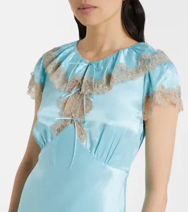Rixo Viviene lace-trimmed satin midi dress | Thumbnail 2 Rixo Viviene lace-trimmed satin midi dress | Thumbnail 2