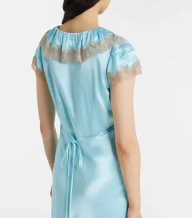 Rixo Viviene lace-trimmed satin midi dress | Thumbnail 3 Rixo Viviene lace-trimmed satin midi dress | Thumbnail 3