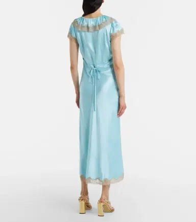 Rixo Viviene lace-trimmed satin midi dress | Thumbnail 4 Rixo Viviene lace-trimmed satin midi dress | Thumbnail 4