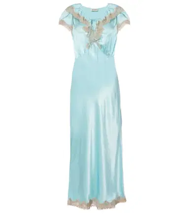 Rixo Viviene lace-trimmed satin midi dress | Thumbnail 1 Rixo Viviene lace-trimmed satin midi dress | Thumbnail 1