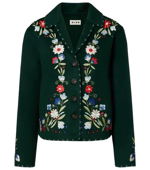 Jude embroidered floral wool-blend jacket