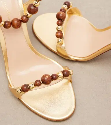 Gianvito Rossi Embellished metallic leather slingback sandals | Thumbnail 2