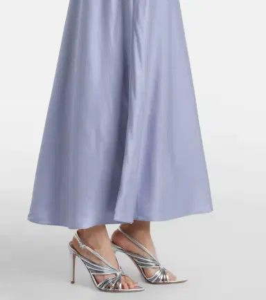 Rixo Lysandra lace-trimmed satin maxi dress | Thumbnail 3