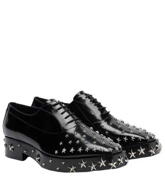 Noir Kei Ninomiya x Jimmy Choo embellished leather Oxford shoes