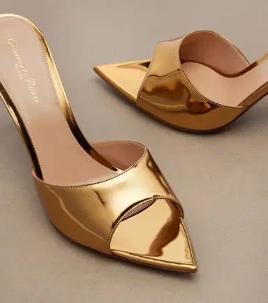Gianvito Rossi Elle metallic leather mules | Thumbnail 3