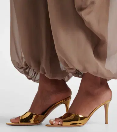 Gianvito Rossi Elle metallic leather mules | Thumbnail 5