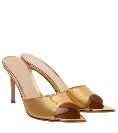 Gianvito Rossi Elle metallic leather mules | Thumbnail 1