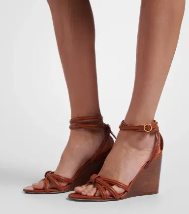 Gianvito Rossi Leather wedge sandals | Thumbnail 5