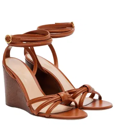 Gianvito Rossi Leather wedge sandals | Thumbnail 1