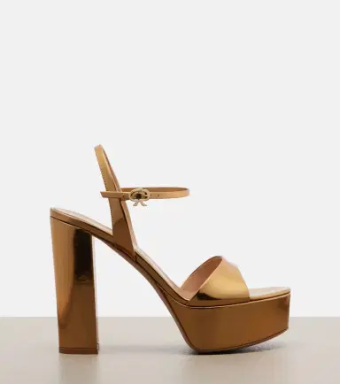 Gianvito Rossi Marlena metallic leather platform sandals | Thumbnail 2