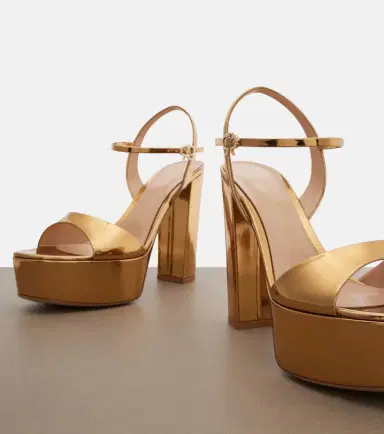 Gianvito Rossi Marlena metallic leather platform sandals | Thumbnail 4