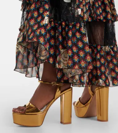 Gianvito Rossi Marlena metallic leather platform sandals | Thumbnail 5